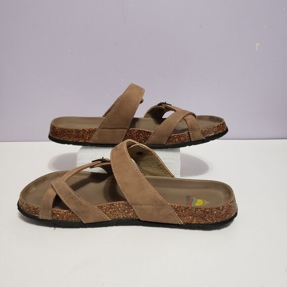 Aloha Island Brown Women's Footbed Slip On Sandals Sz 10 - Picture 3 of 8